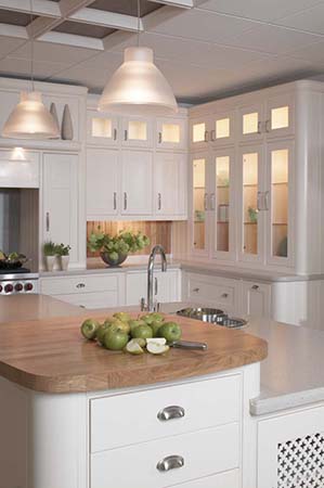 Kitchen Island with apples on the counter