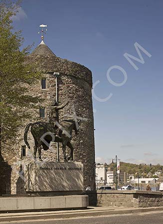 Waterford Ireland- Urban seating Thomas Francis Meagher sculpture Reginalds stone tower