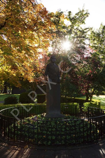 Sean Heuston Statue in The Phoenix Dublin, Ireland in the autumn
