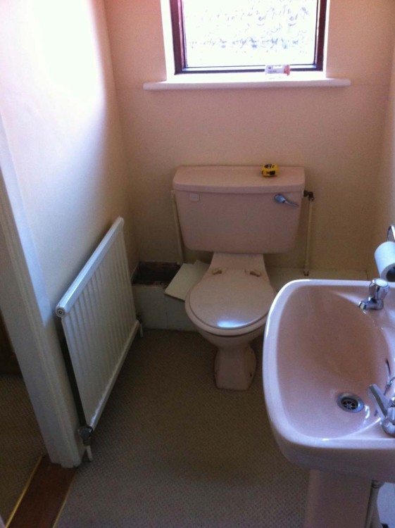 before image of bathroom revamp