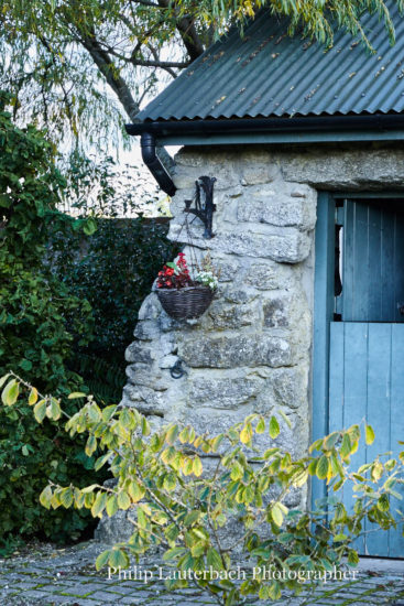 Exterior garden shed flowers basket